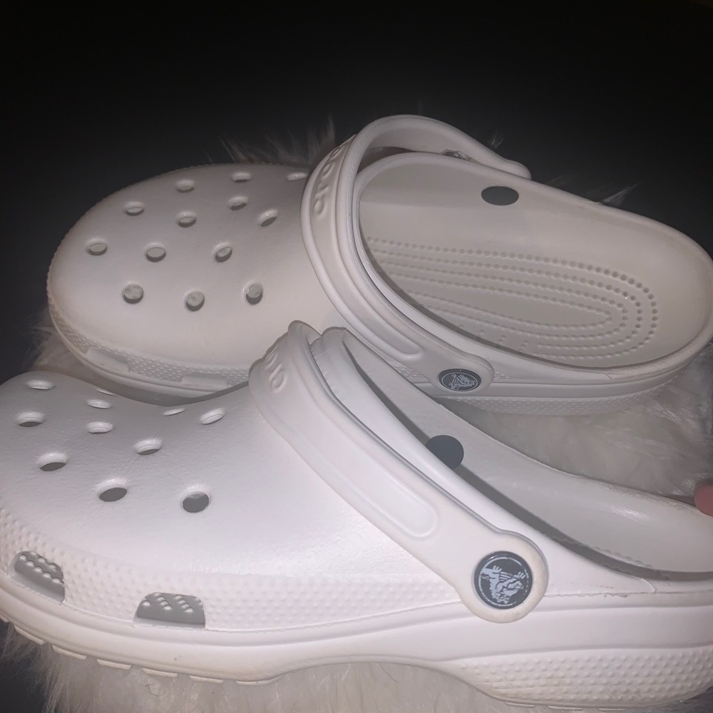 SOLD! White croc slip on shoes